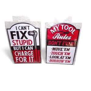 NAPA Die Cut Tin Magnets 5" x 3.5" Tool Rules Garage Funny New in Package